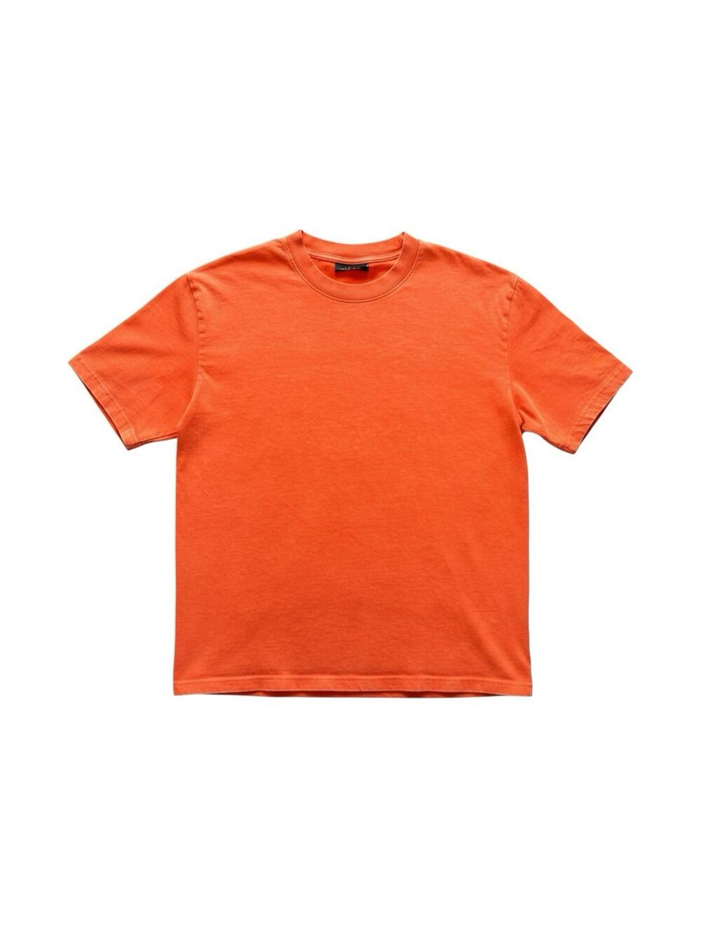 SUMWON Men's XS Orange Solid Crew Neck Short Sleeve Cotton Jersey T-Shirt
